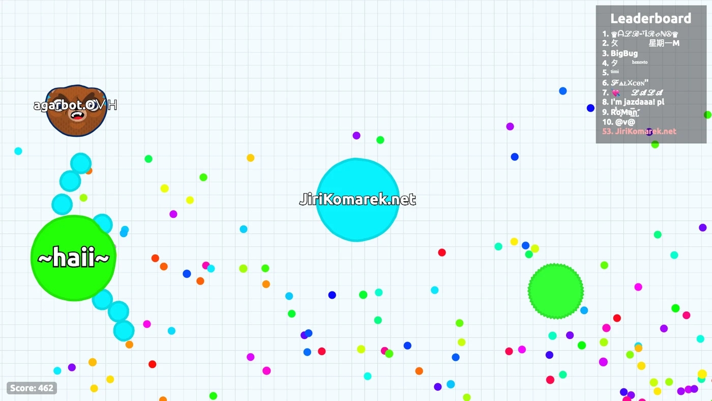 Agar.io split attack and virus tactics