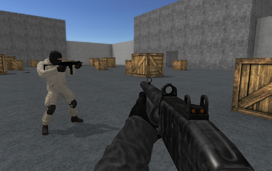 Combat Online in-game firefight with weapons