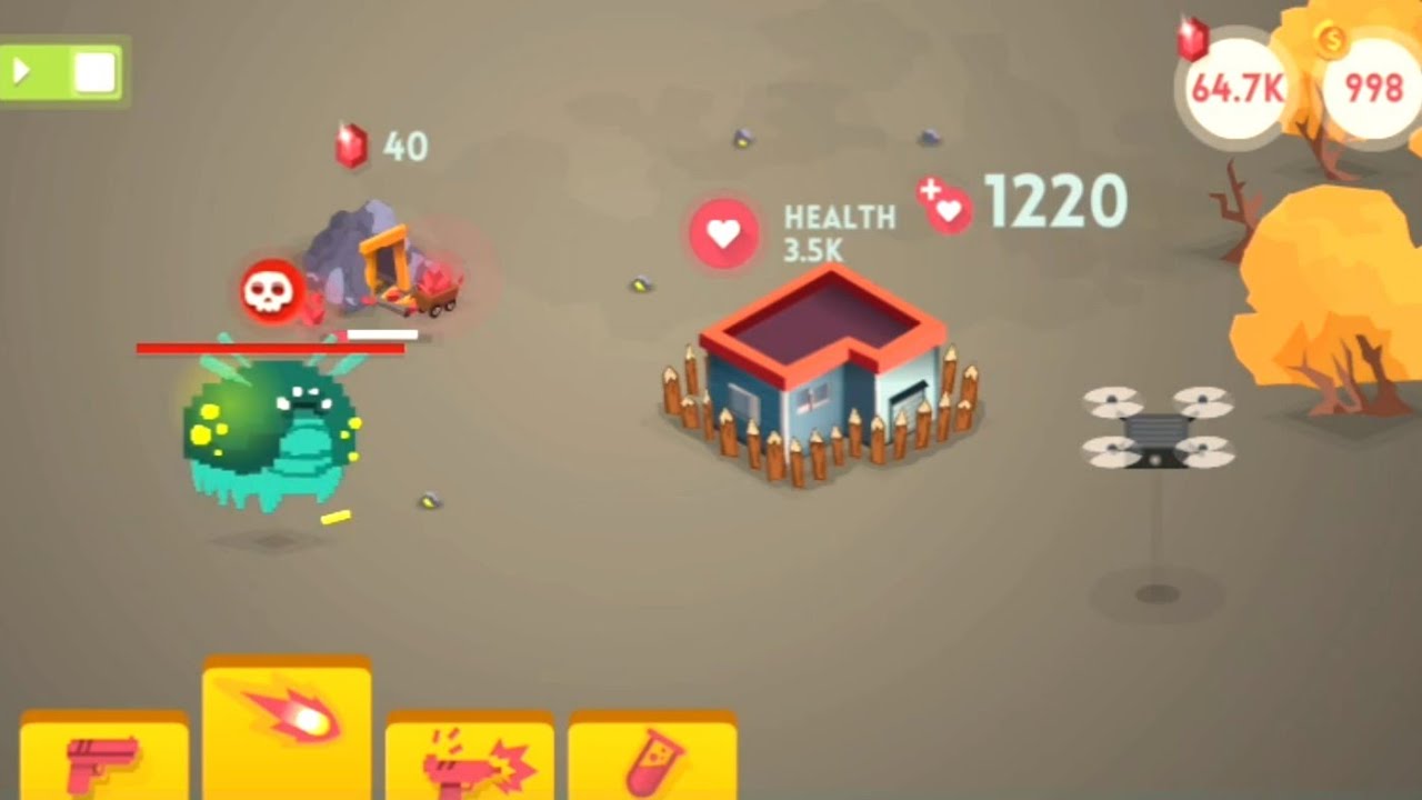 Day of Meat upgrade screen and enemy waves