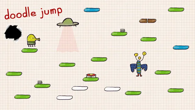 Doodle Jump Doodler bouncing on platforms