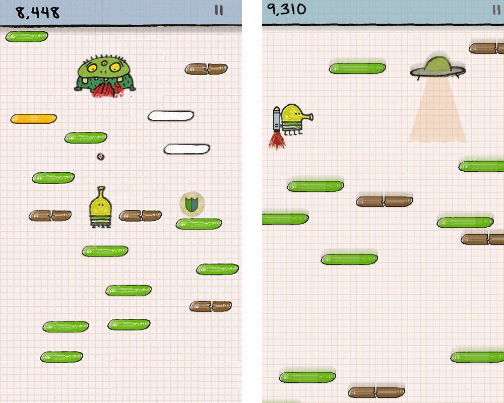 Doodle Jump high score and monster dodging
