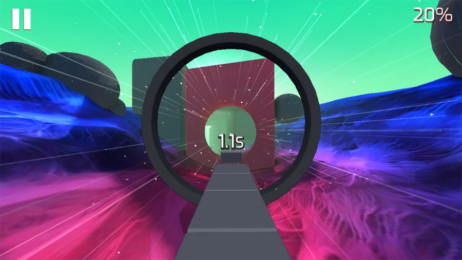 Glitch Dash neon corridor first-person runner