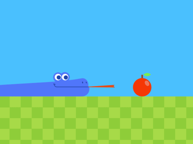 Google Snake classic gameplay with growing tail