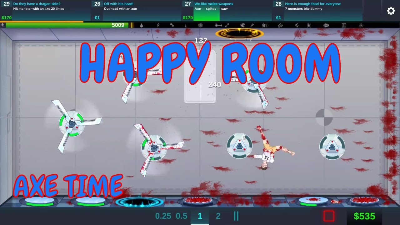 Happy Room weapon upgrade tiers and damage multipliers