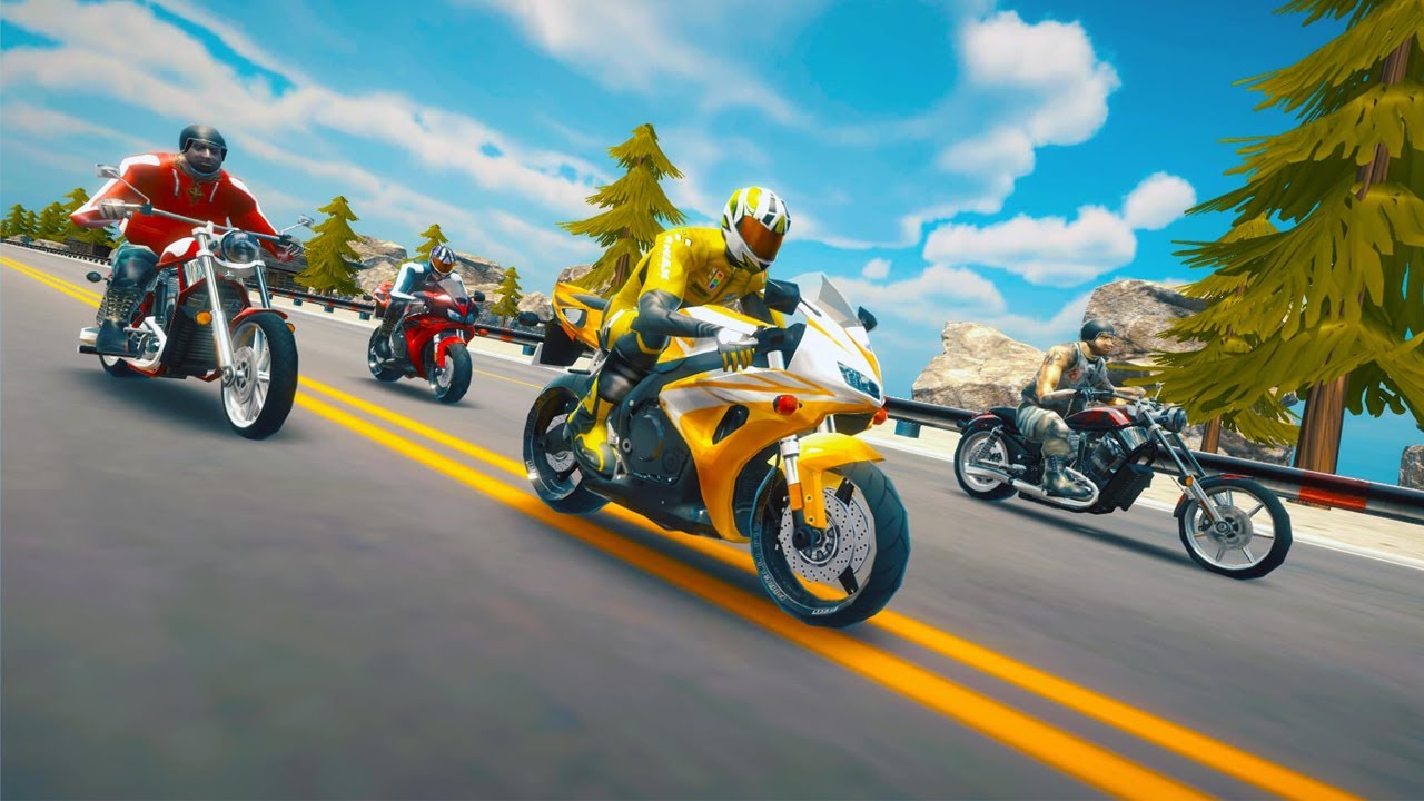 Highway Bike Simulator motorcycle threading traffic near-miss bonus