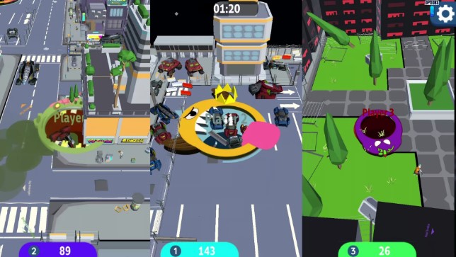 Hole.io late game rival hole avoidance and territory control