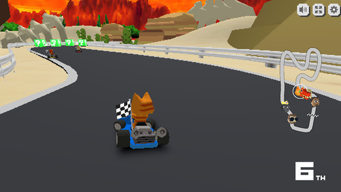 Kart Bros gameplay - drifting through a hairpin turn