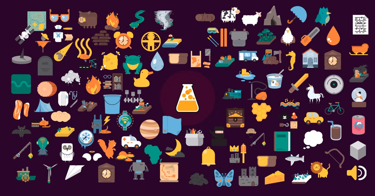 Little Alchemy 2 - multi-chain discovery catalogue with 720 elements