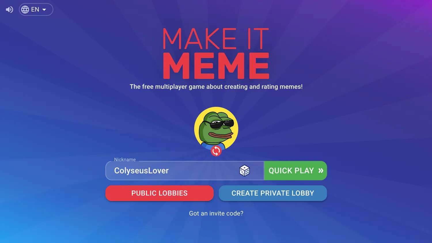 Make It Meme - players writing captions for shared meme template