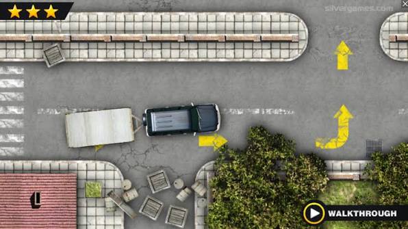 Parking Fury 2 top-down car navigating tight parking lot