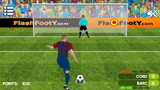 Penalty Shooters 2 tournament bracket and match selection screen