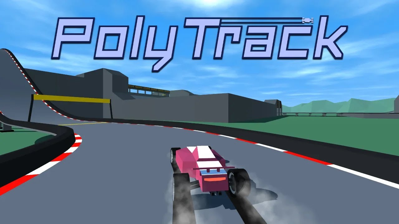Polytrack low-poly geometric racing track with boost pads