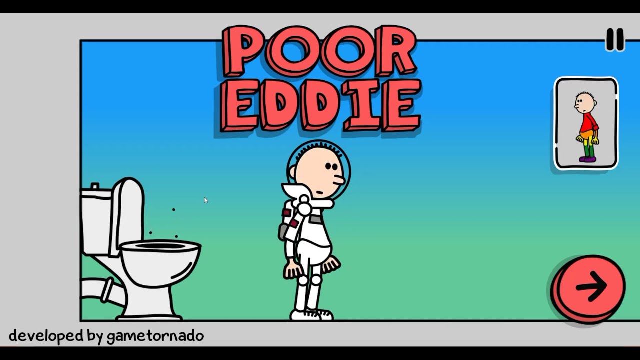 Poor Eddie puzzle scene with physics hazards and interactive elements